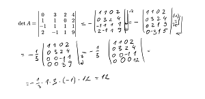 Determinant 4.řád elementární úpravy